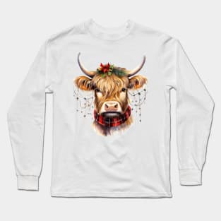 Christmas Highland Cow Long Sleeve T-Shirt